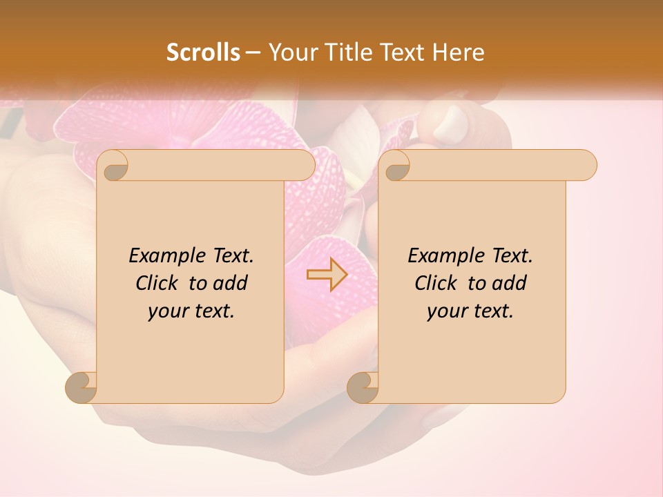A Woman's Hands Holding A Pink Flower Powerpoint Presentation PowerPoint Template