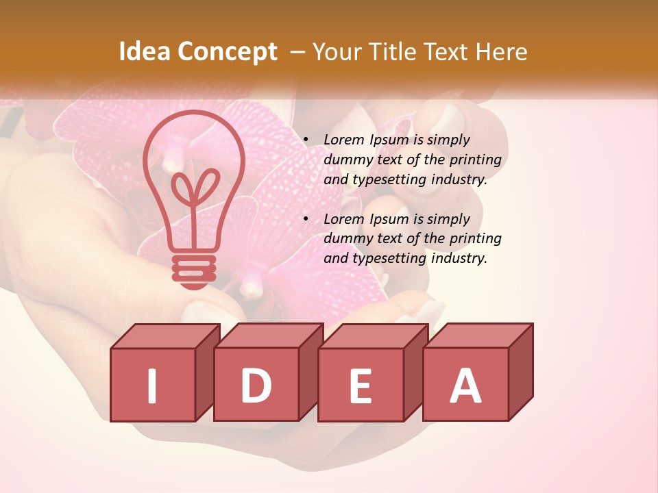 A Woman's Hands Holding A Pink Flower Powerpoint Presentation PowerPoint Template