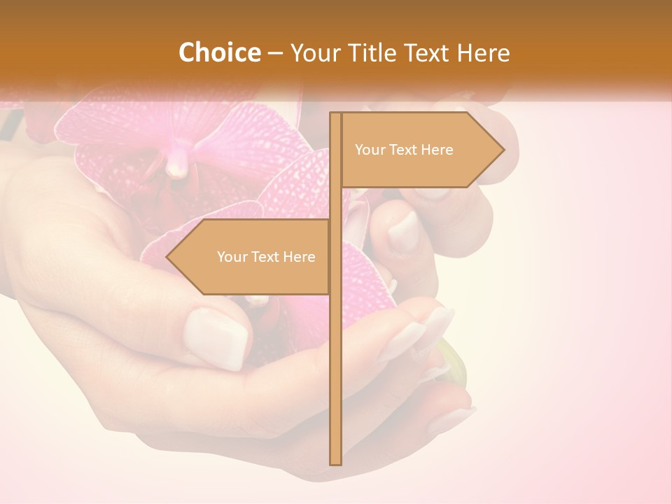 A Woman's Hands Holding A Pink Flower Powerpoint Presentation PowerPoint Template