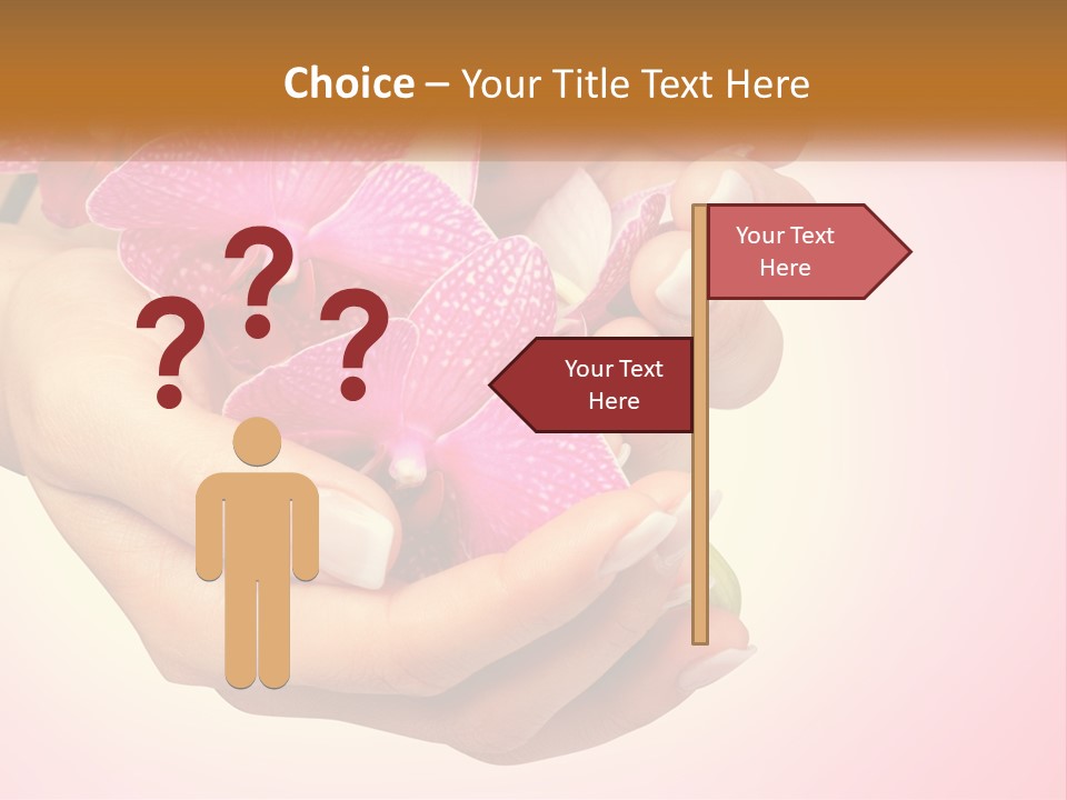 A Woman's Hands Holding A Pink Flower Powerpoint Presentation PowerPoint Template