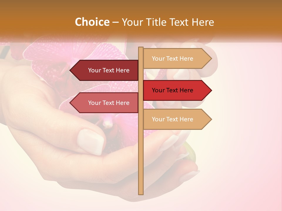 A Woman's Hands Holding A Pink Flower Powerpoint Presentation PowerPoint Template