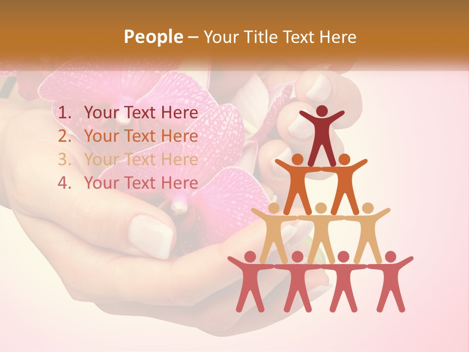 A Woman's Hands Holding A Pink Flower Powerpoint Presentation PowerPoint Template