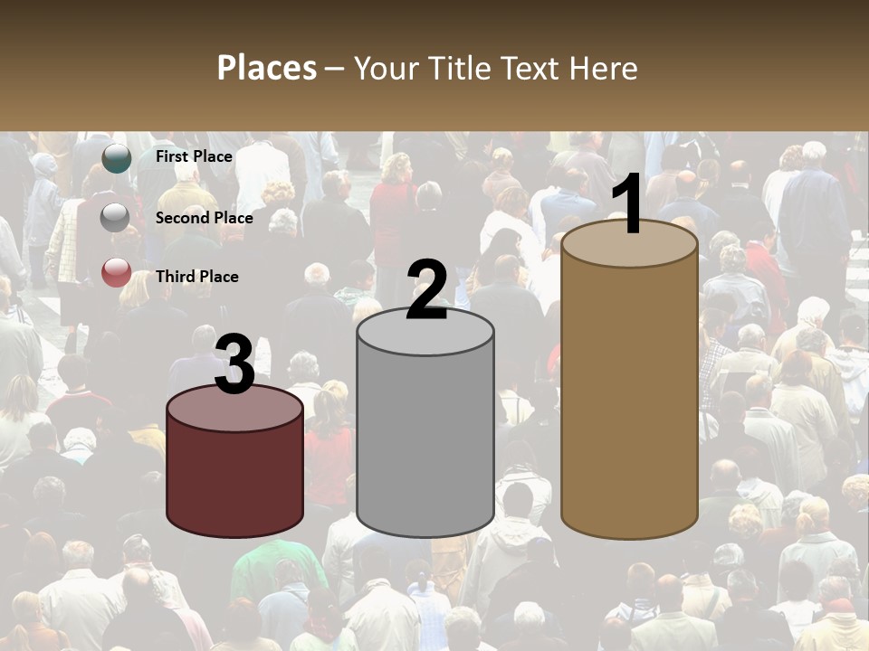 A Large Group Of People Walking Down A Street PowerPoint Template