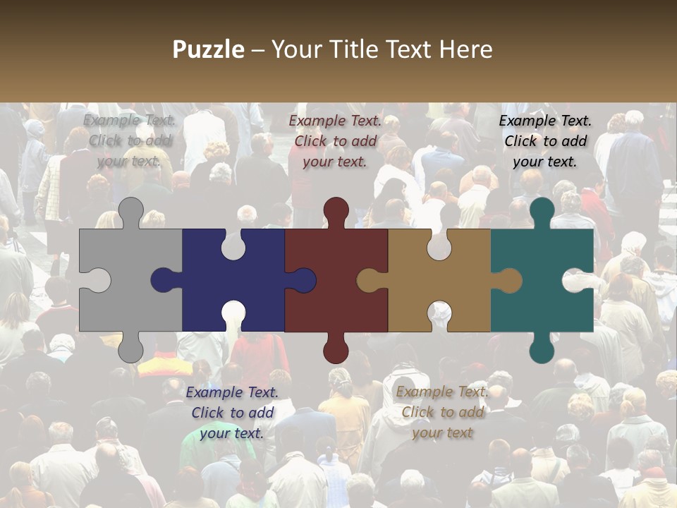 A Large Group Of People Walking Down A Street PowerPoint Template