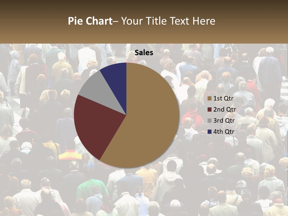 A Large Group Of People Walking Down A Street PowerPoint Template