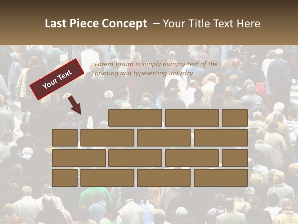 A Large Group Of People Walking Down A Street PowerPoint Template