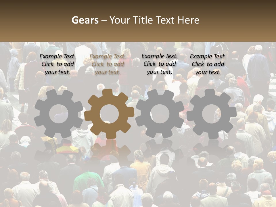 A Large Group Of People Walking Down A Street PowerPoint Template