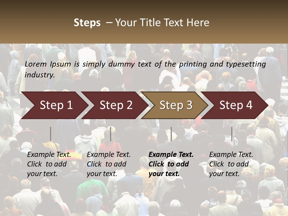 A Large Group Of People Walking Down A Street PowerPoint Template