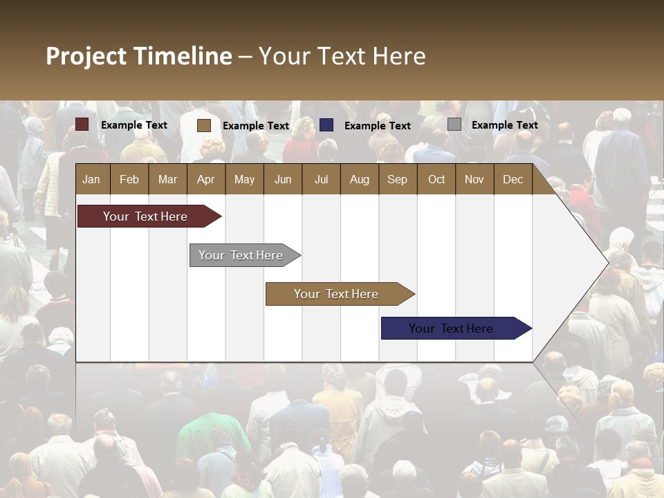 A Large Group Of People Walking Down A Street PowerPoint Template