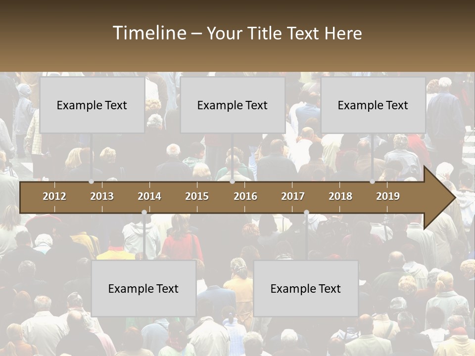 A Large Group Of People Walking Down A Street PowerPoint Template