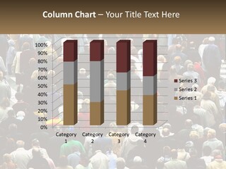 A Large Group Of People Walking Down A Street PowerPoint Template