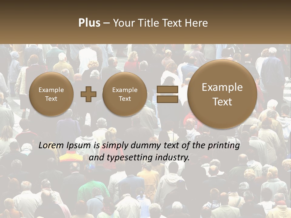 A Large Group Of People Walking Down A Street PowerPoint Template