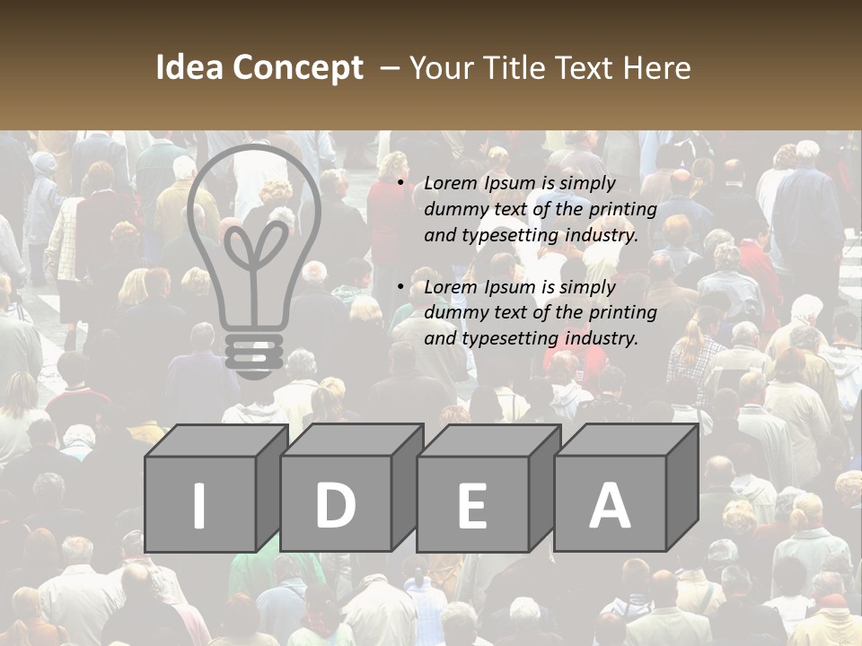 A Large Group Of People Walking Down A Street PowerPoint Template