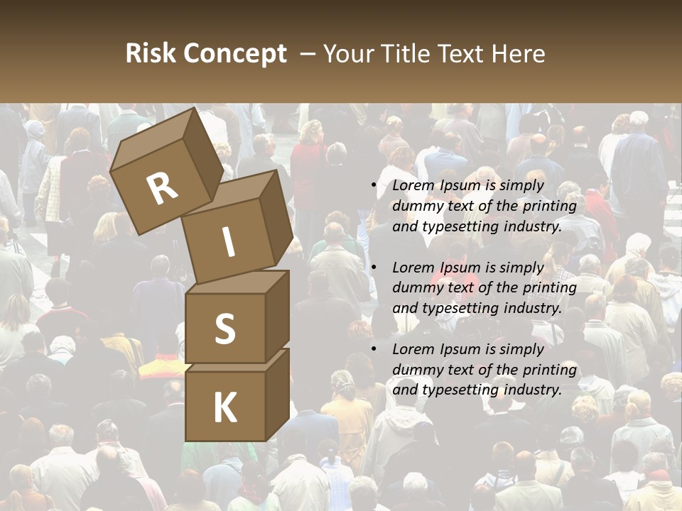 A Large Group Of People Walking Down A Street PowerPoint Template