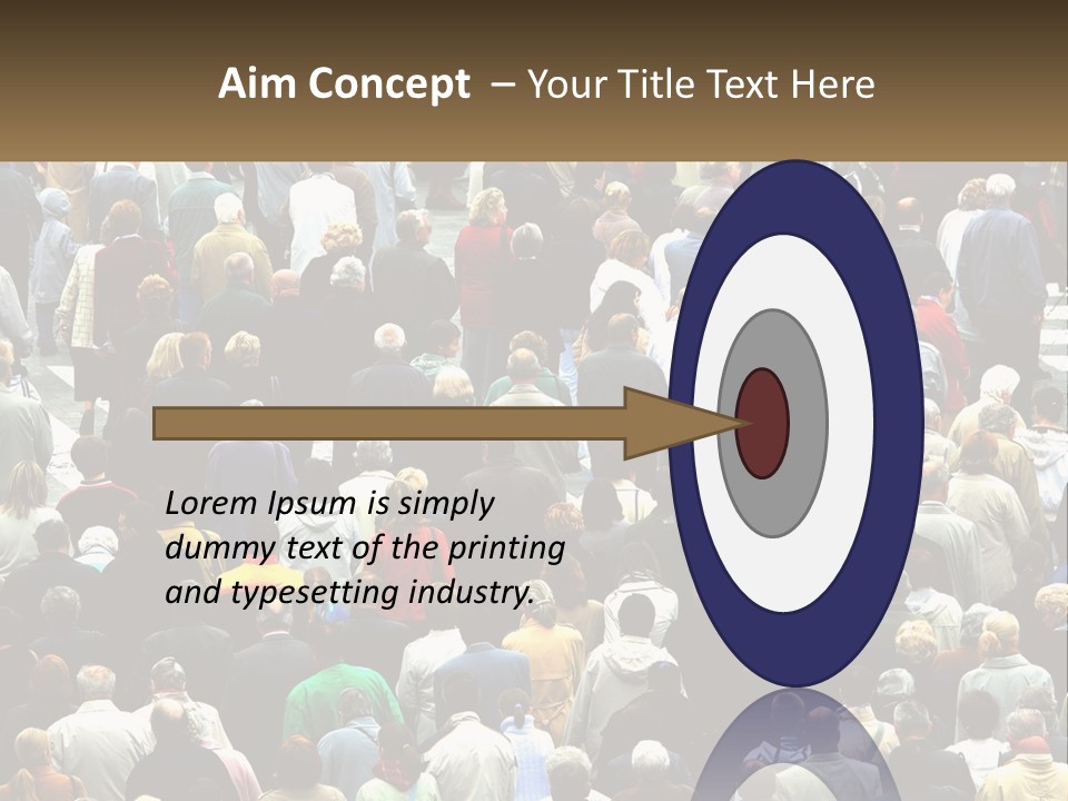 A Large Group Of People Walking Down A Street PowerPoint Template
