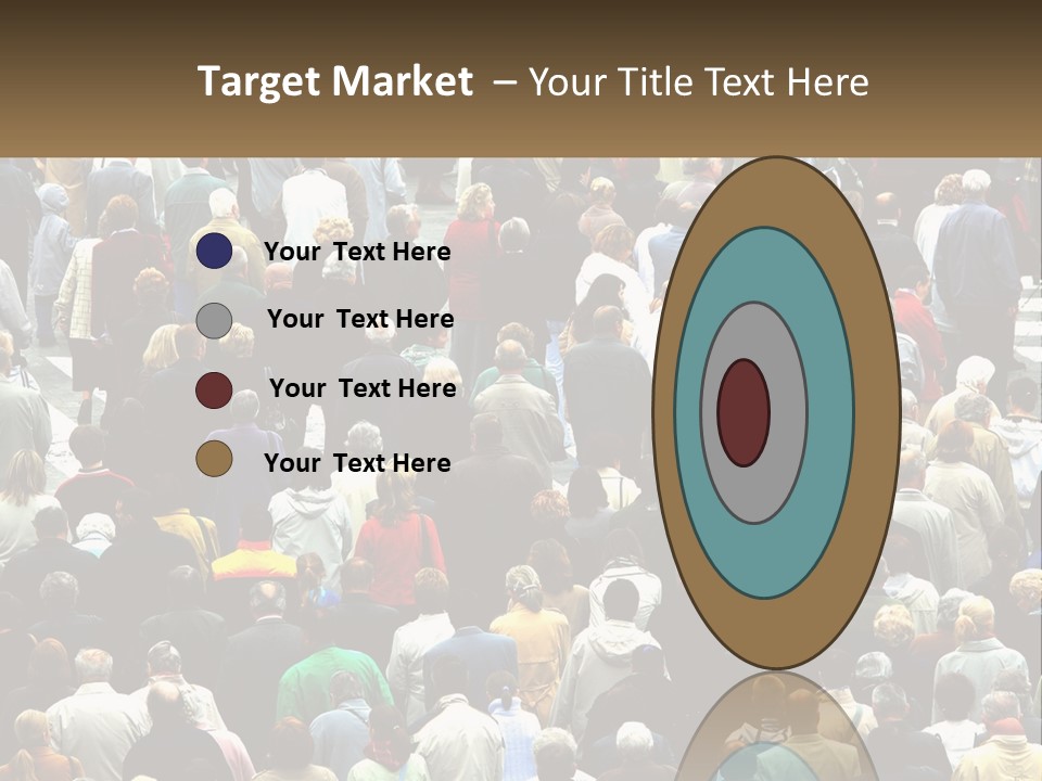 A Large Group Of People Walking Down A Street PowerPoint Template