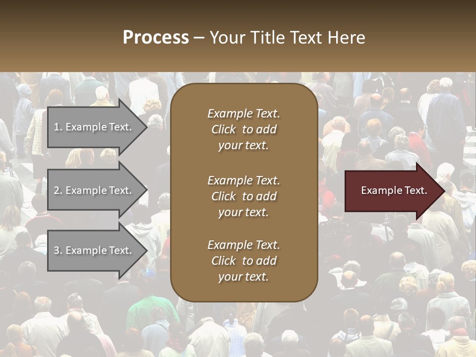 A Large Group Of People Walking Down A Street PowerPoint Template