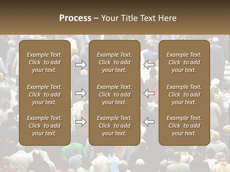 A Large Group Of People Walking Down A Street PowerPoint Template