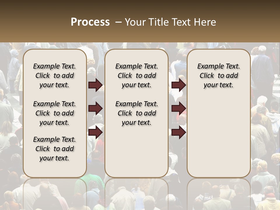 A Large Group Of People Walking Down A Street PowerPoint Template