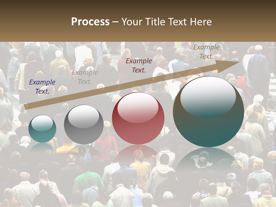 A Large Group Of People Walking Down A Street PowerPoint Template