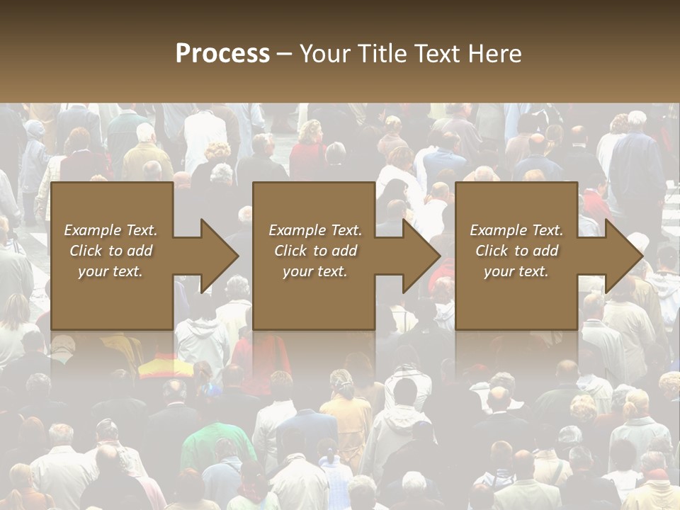A Large Group Of People Walking Down A Street PowerPoint Template