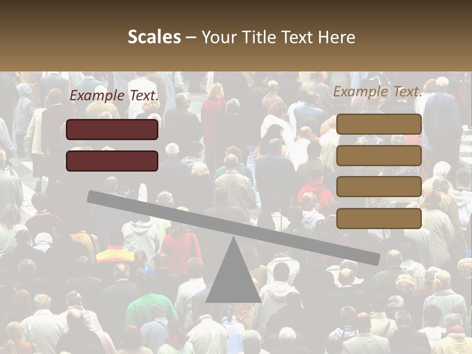 A Large Group Of People Walking Down A Street PowerPoint Template