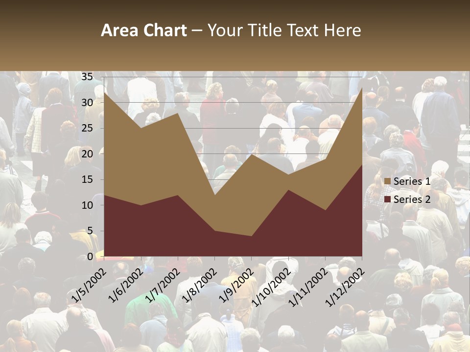 A Large Group Of People Walking Down A Street PowerPoint Template