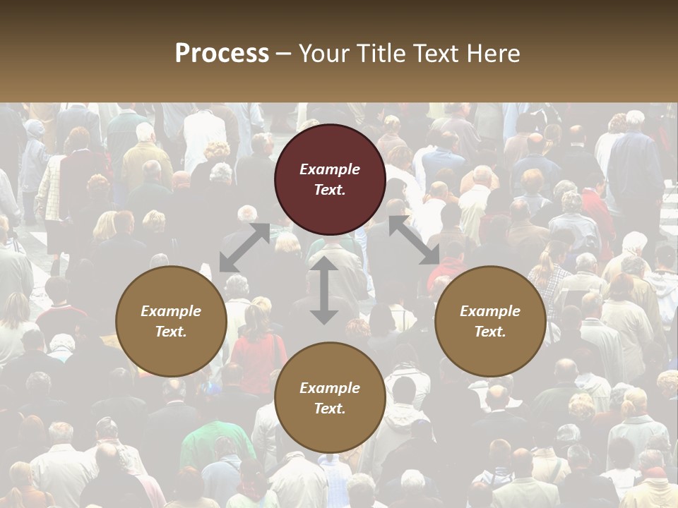 A Large Group Of People Walking Down A Street PowerPoint Template