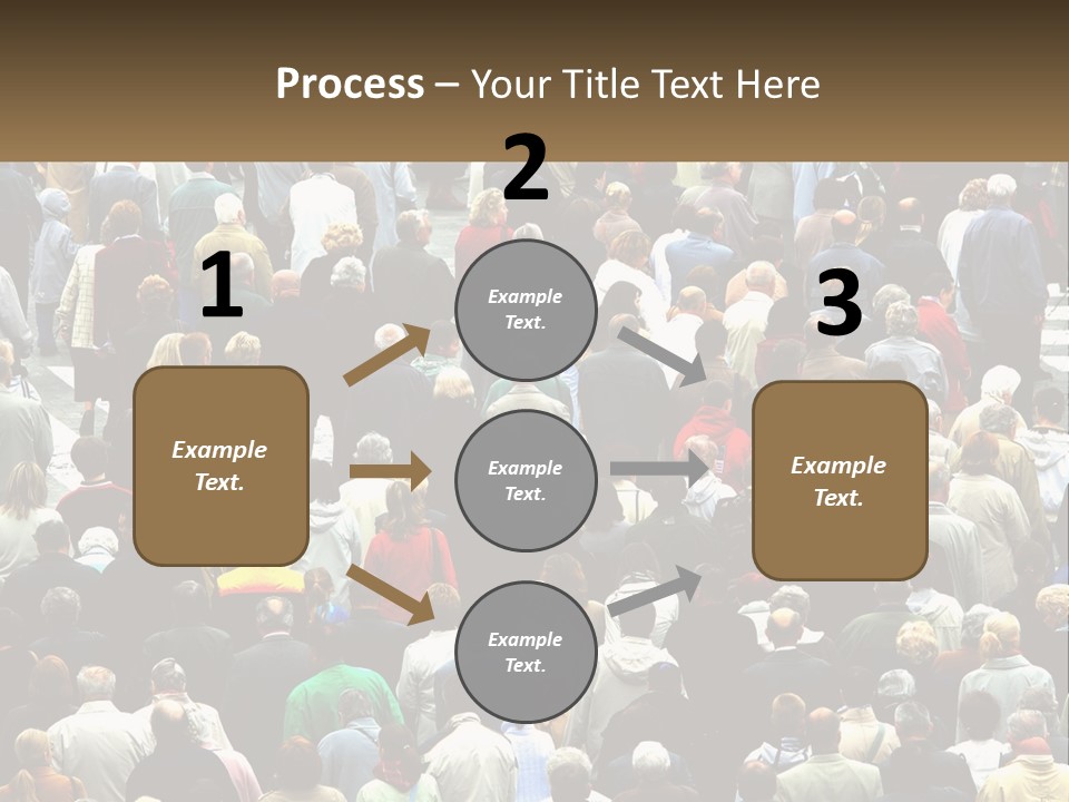 A Large Group Of People Walking Down A Street PowerPoint Template