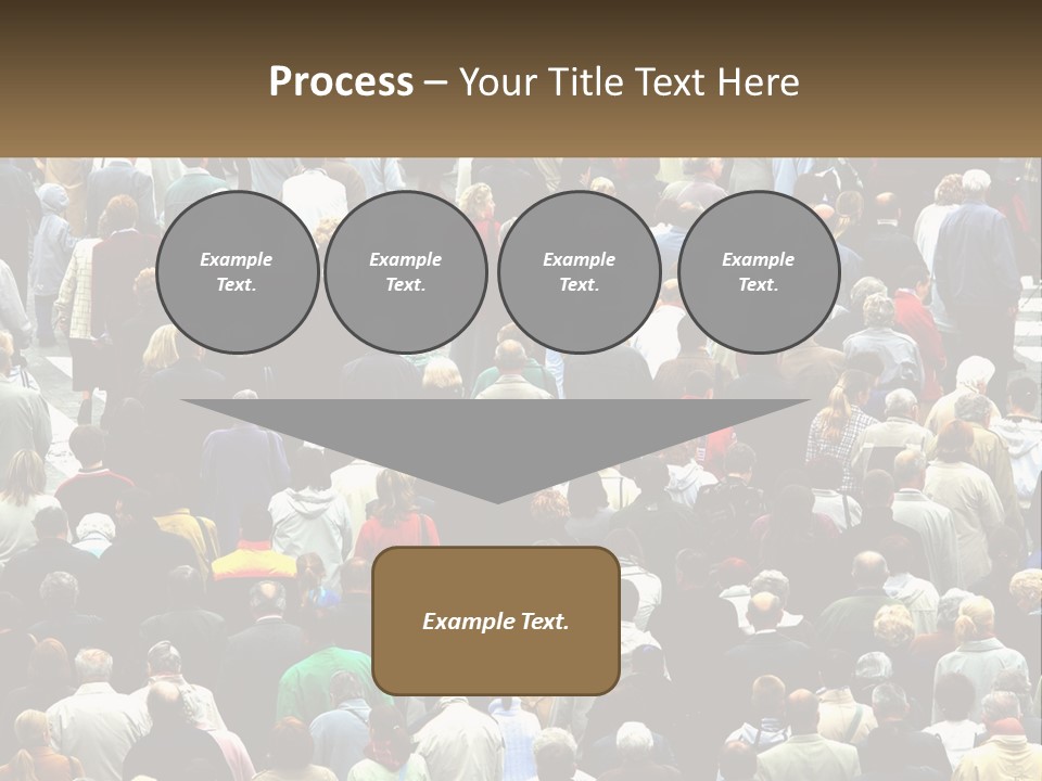 A Large Group Of People Walking Down A Street PowerPoint Template