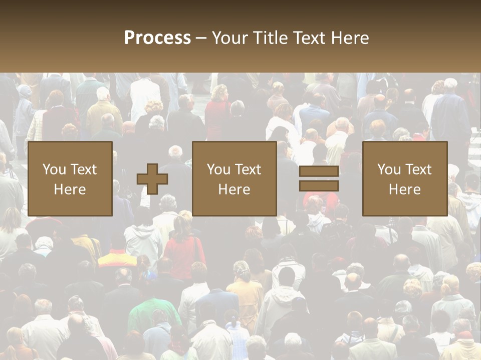 A Large Group Of People Walking Down A Street PowerPoint Template