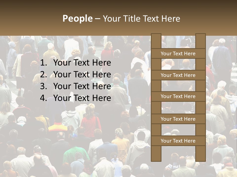 A Large Group Of People Walking Down A Street PowerPoint Template
