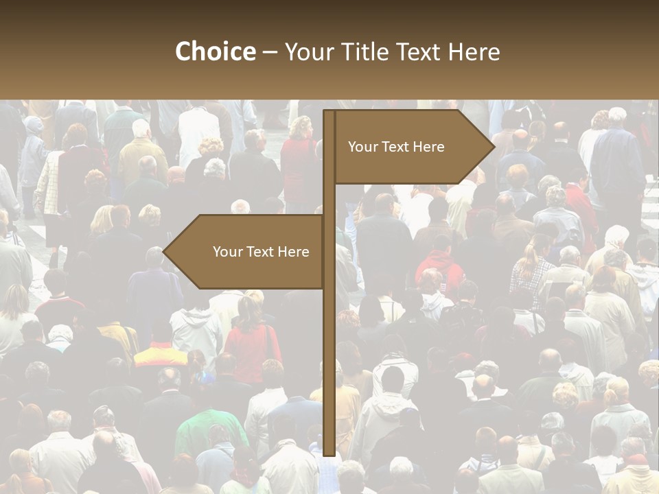 A Large Group Of People Walking Down A Street PowerPoint Template