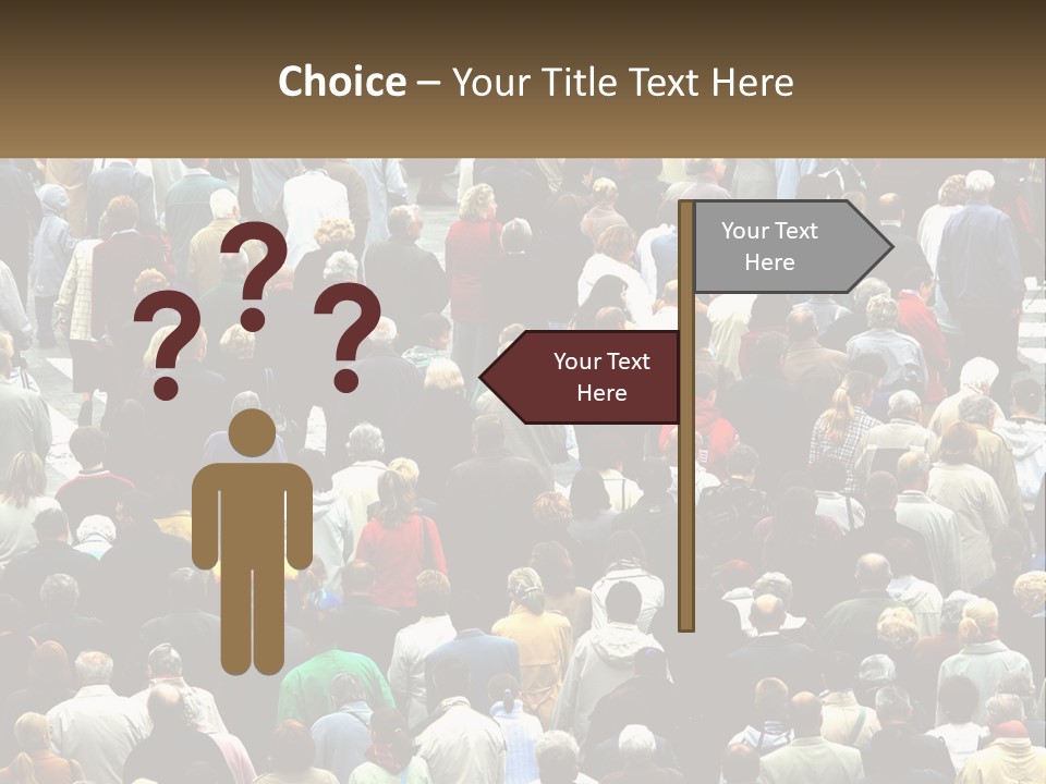 A Large Group Of People Walking Down A Street PowerPoint Template