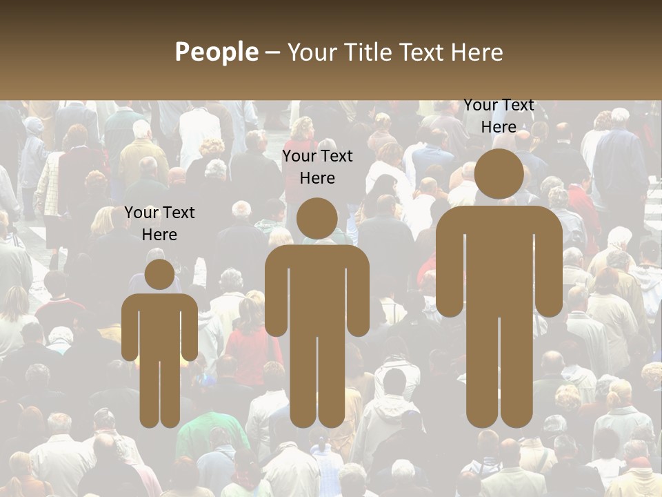 A Large Group Of People Walking Down A Street PowerPoint Template