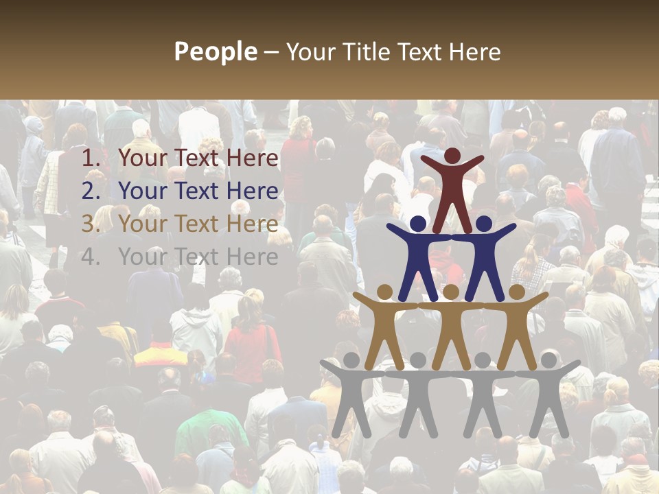 A Large Group Of People Walking Down A Street PowerPoint Template