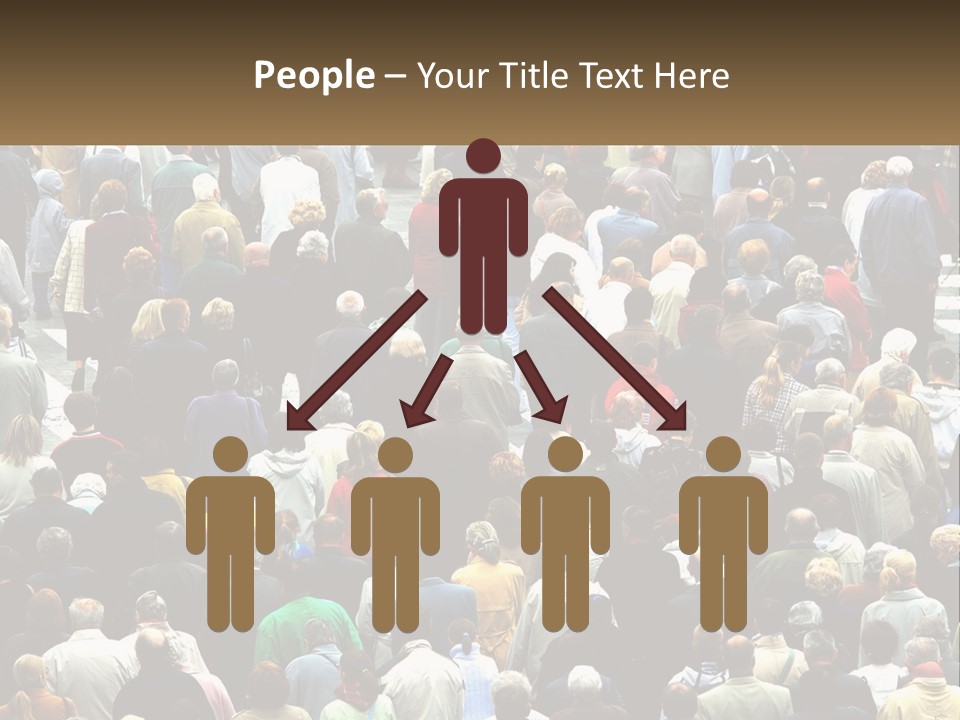 A Large Group Of People Walking Down A Street PowerPoint Template