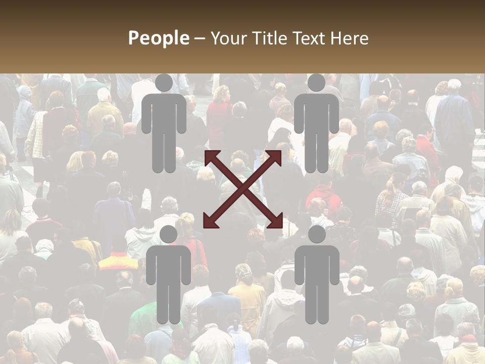 A Large Group Of People Walking Down A Street PowerPoint Template