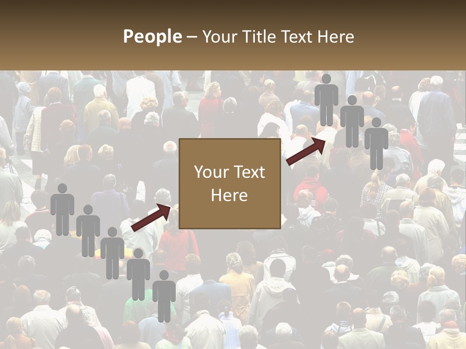 A Large Group Of People Walking Down A Street PowerPoint Template