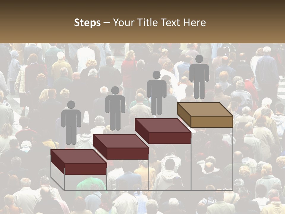 A Large Group Of People Walking Down A Street PowerPoint Template