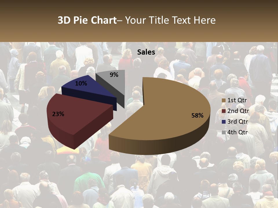 A Large Group Of People Walking Down A Street PowerPoint Template