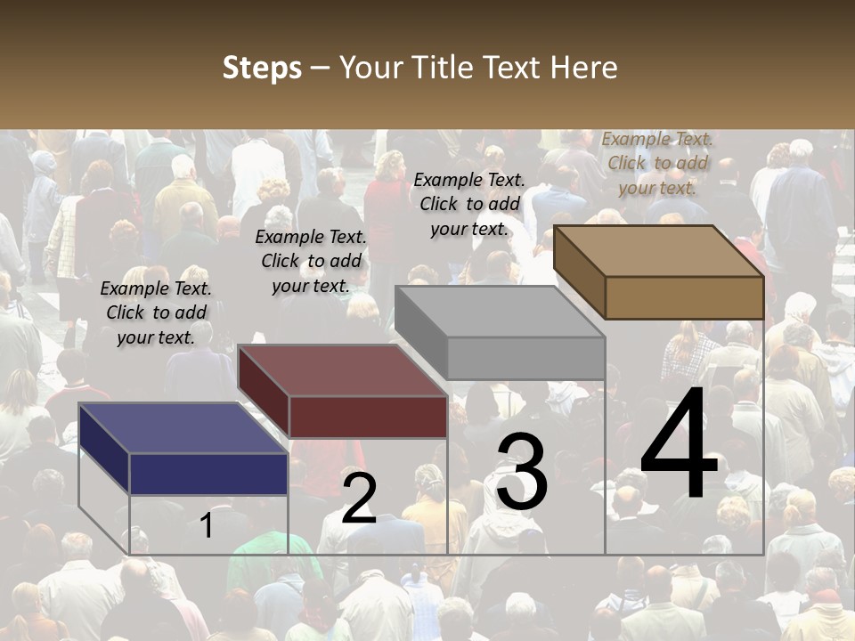 A Large Group Of People Walking Down A Street PowerPoint Template