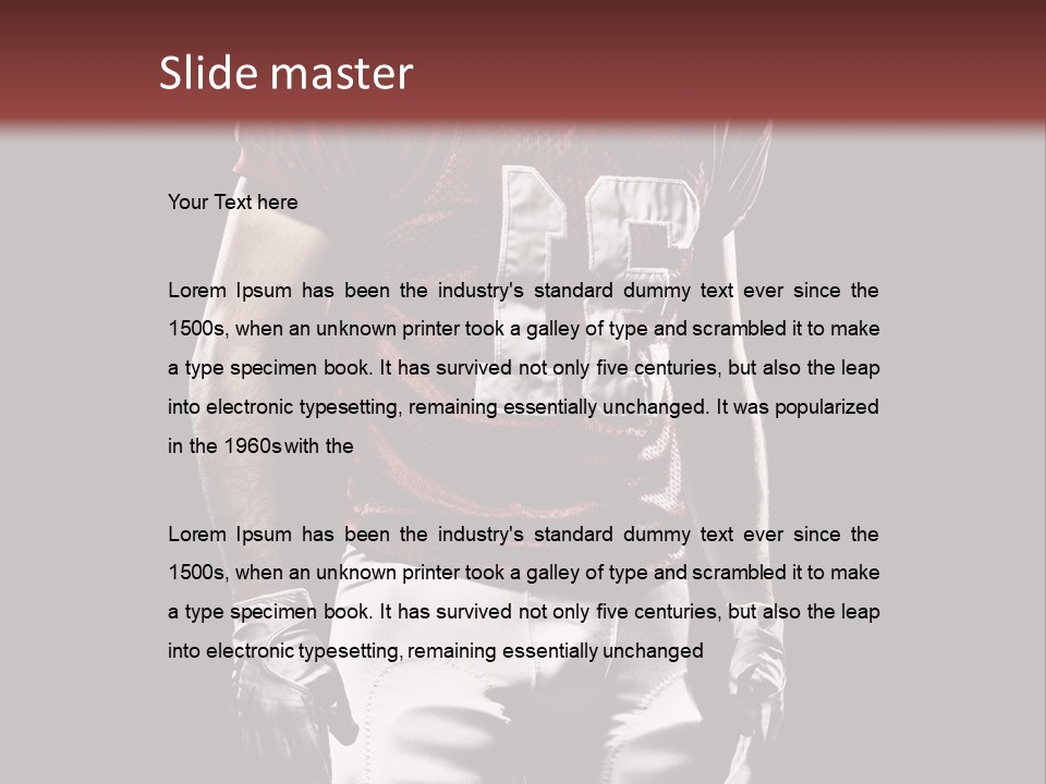 A Football Player In A Red Uniform With A Black Background PowerPoint Template