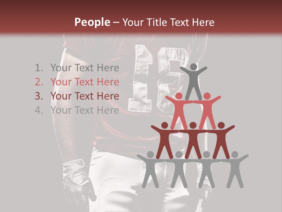A Football Player In A Red Uniform With A Black Background PowerPoint Template
