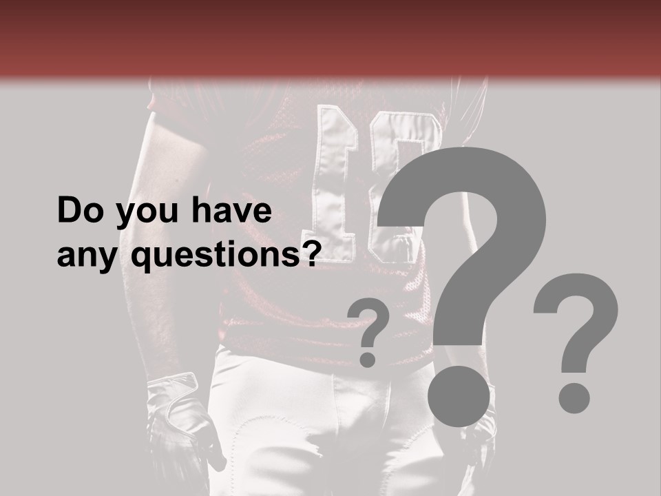 A Football Player In A Red Uniform With A Black Background PowerPoint Template