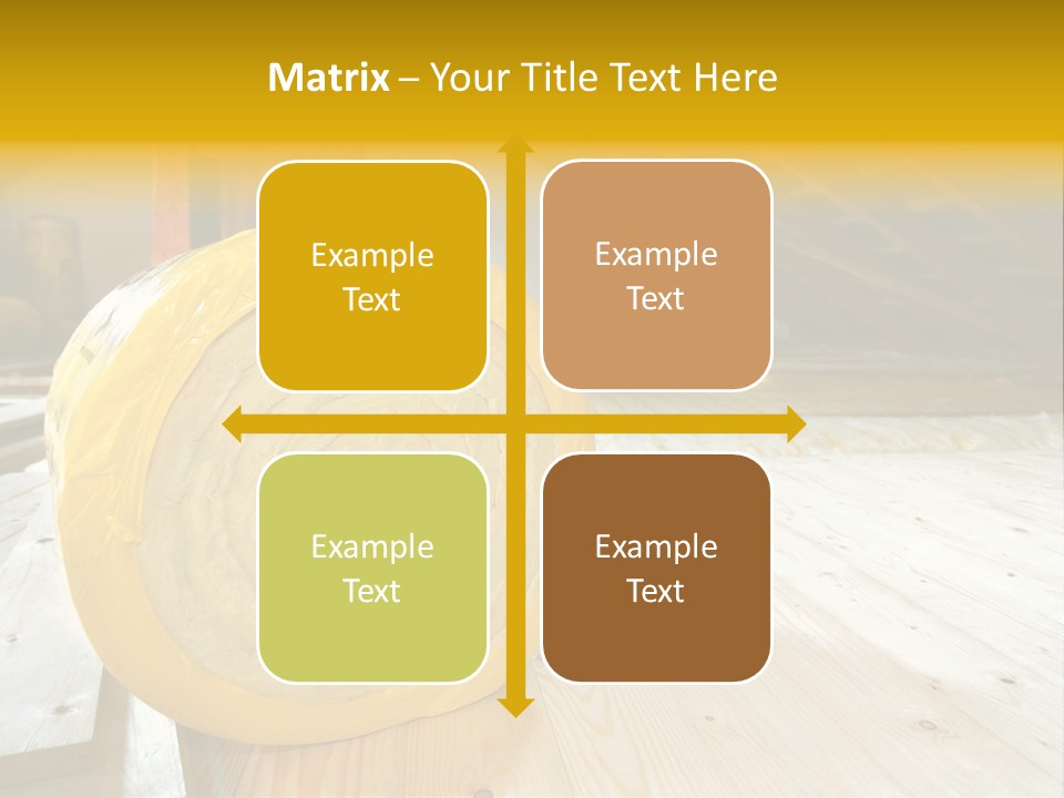 A Yellow Roll Of Insulation In A Attic PowerPoint Template