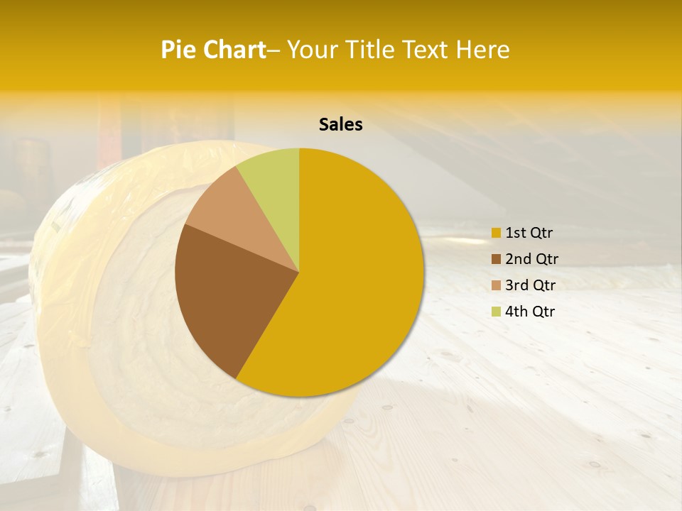 A Yellow Roll Of Insulation In A Attic PowerPoint Template