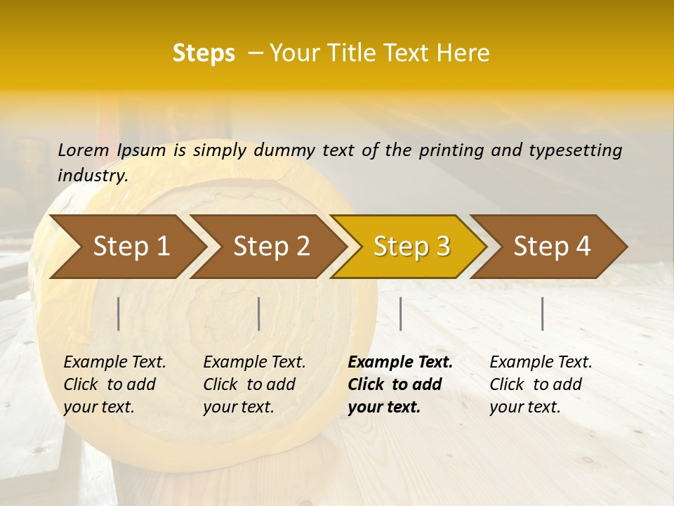 A Yellow Roll Of Insulation In A Attic PowerPoint Template