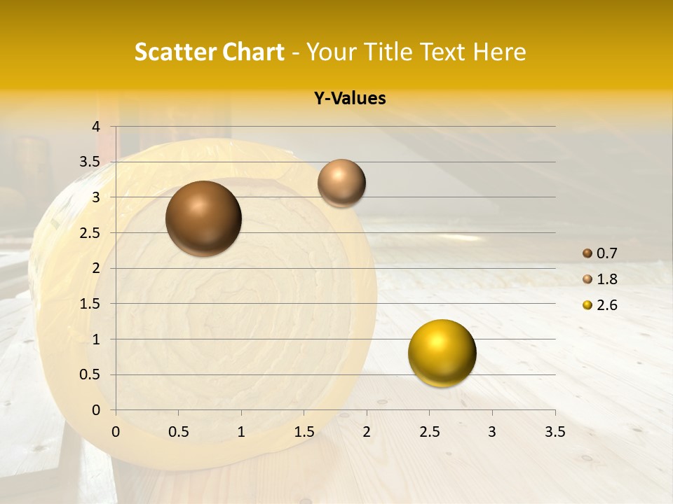 A Yellow Roll Of Insulation In A Attic PowerPoint Template
