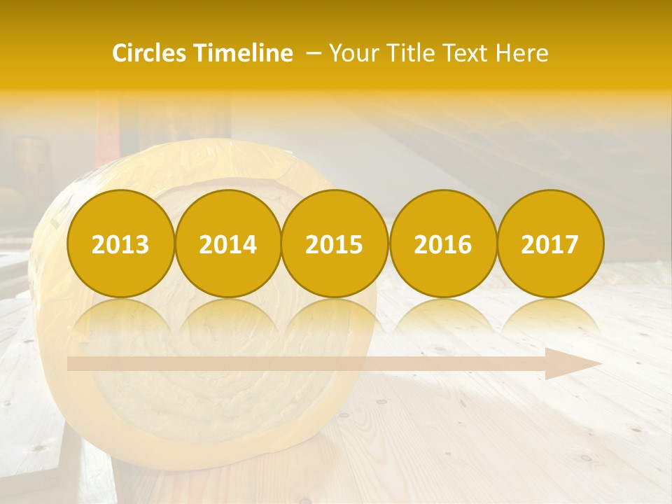 A Yellow Roll Of Insulation In A Attic PowerPoint Template